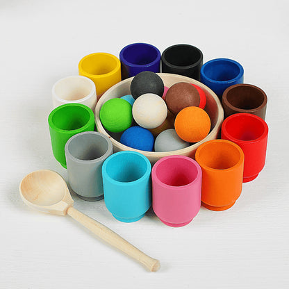 Montessori Rainbow Balloons in Cups