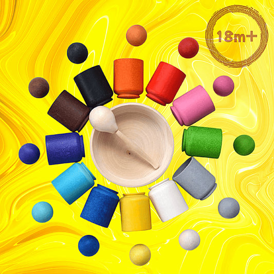 Montessori Rainbow Balloons in Cups