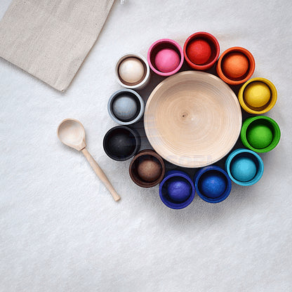 Montessori Rainbow Balloons in Cups