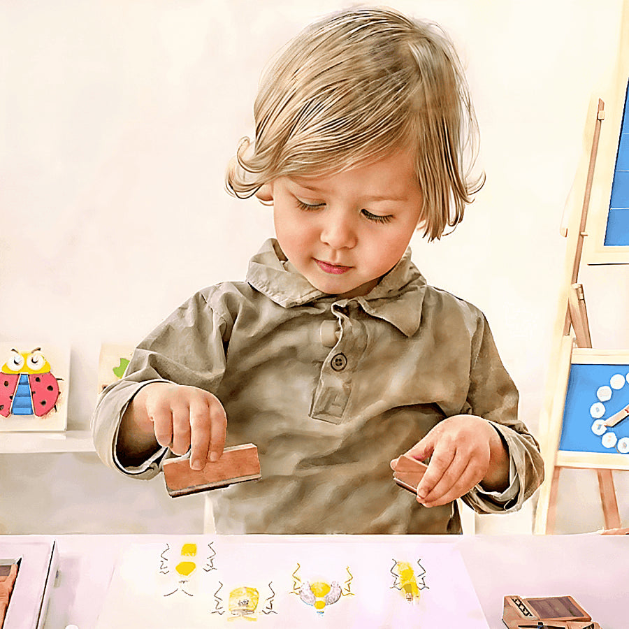 Montessori Stamp Bugs