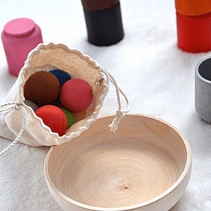 Montessori Rainbow Balloons in Cups