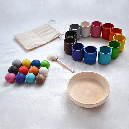 Montessori Rainbow Balloons in Cups