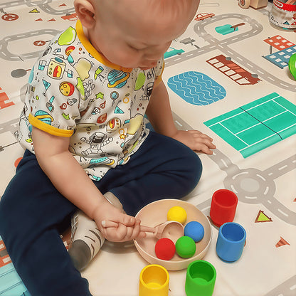 Montessori Rainbow Balloons in Cups