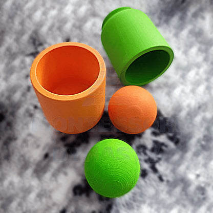 Montessori Rainbow Balloons in Cups